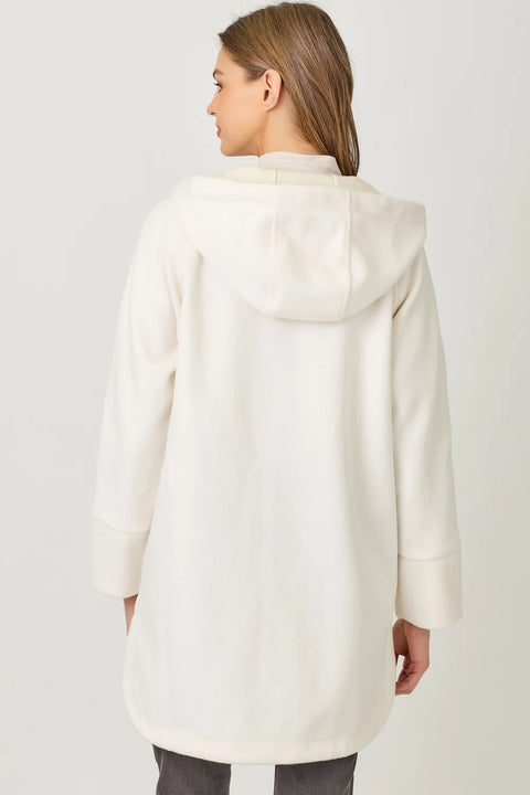 Mystree Hoodie Zip-Up Coat - Ivory