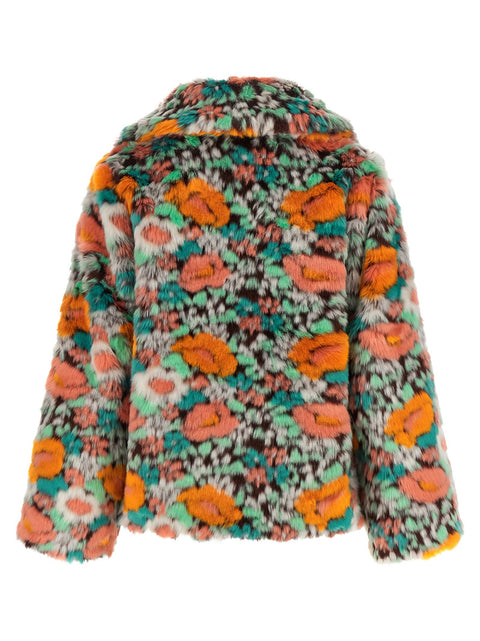 Farm Rio Faux Fur Floral Pattern