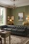 Century Chesterfield Sofa - Slate Leather - 118"