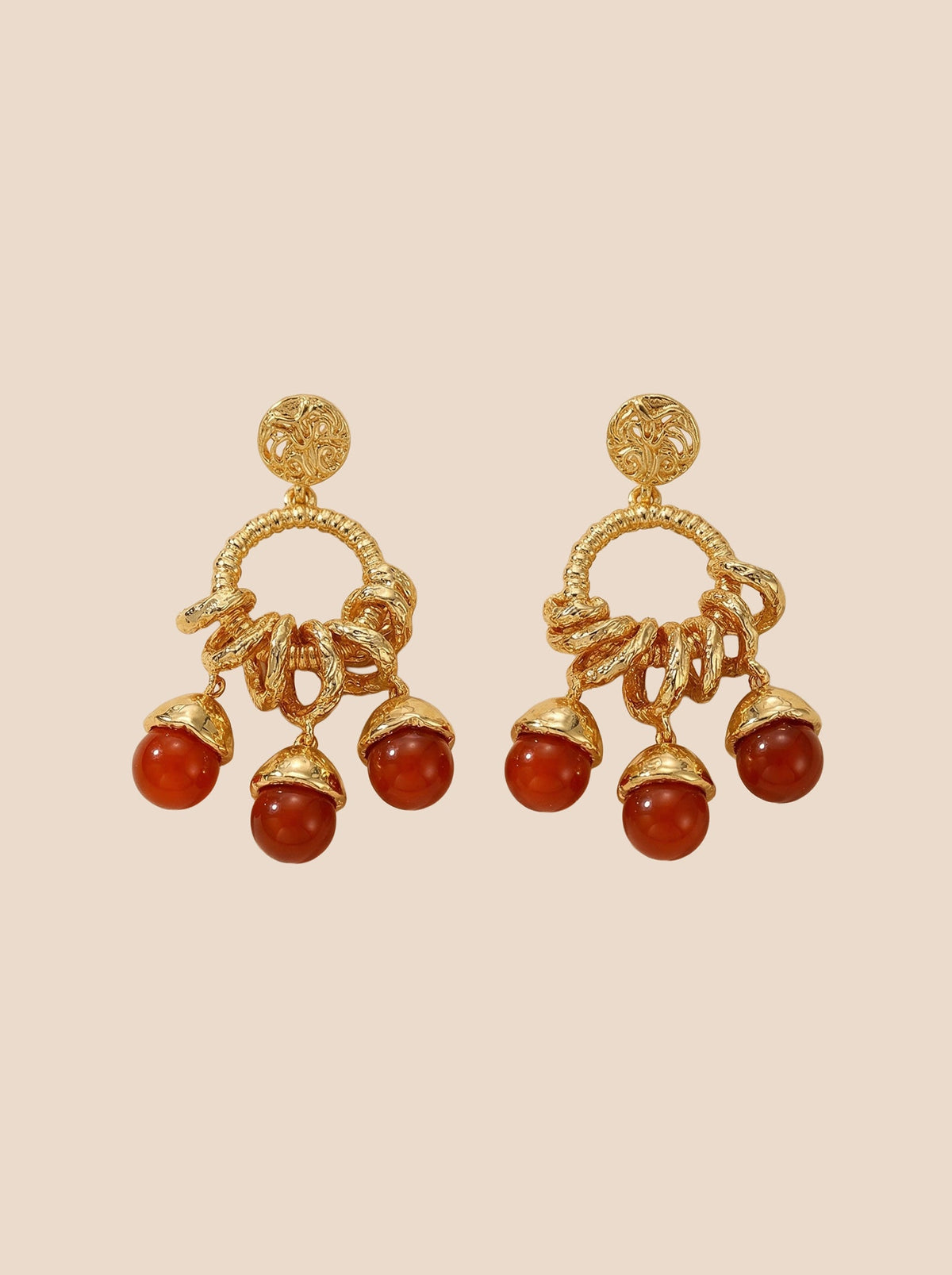 Vintage Fruit Charm Statement Earrings