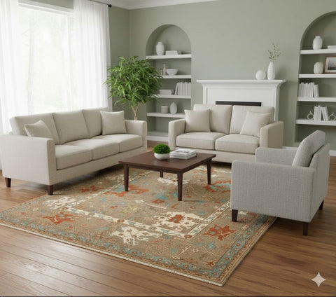 Hand-Knotted Sultanabad Vegetable-Dyed Wool Rug, 9' 2" x 11' 9"  (K)