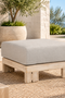 Paradiso Outdoor Teak Natural Look Ottoman - Gray Fabric
