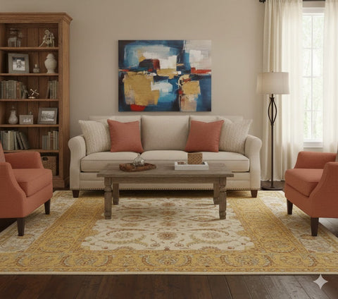 Hand-Knotted Sultanabad Vegetable-Dyed Wool Rug, 8' x 9' 8" (K)