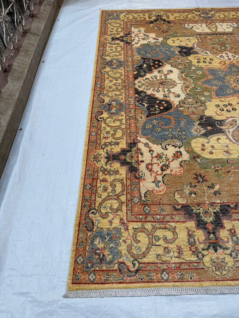 Hand-Knotted Vegetable Dye Bakhtiar Rug from Pakistan,  8' 3" x 9' 10"