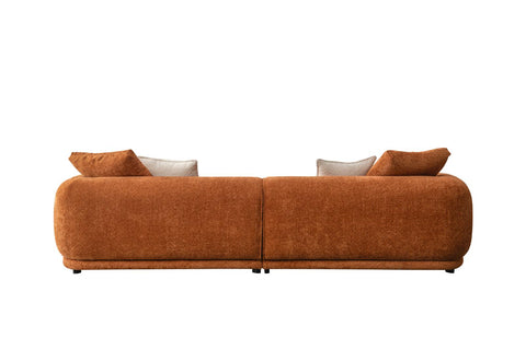 Sunset Collection Mid-Century Modern 4-Seater Fabric Sofa – 118"