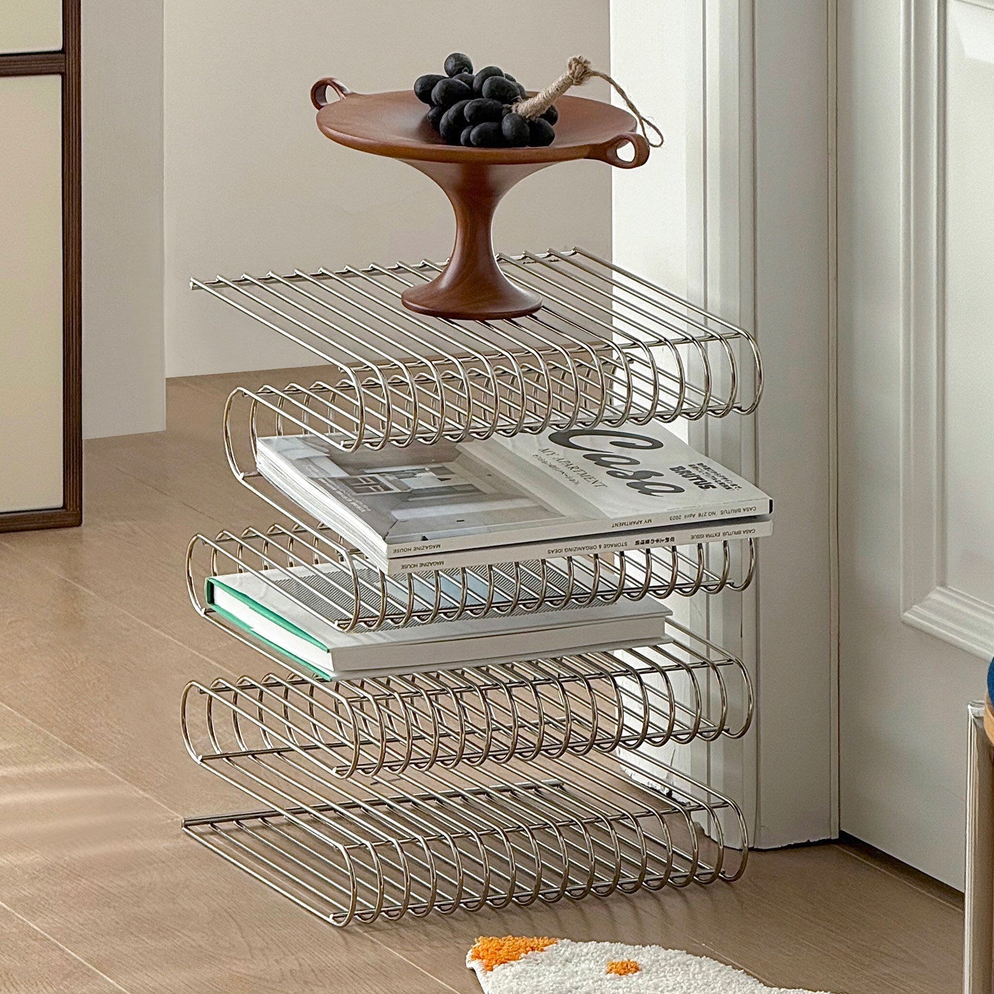 Minimalist Metal Magazine Rack