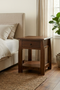 Mission Quarter Sawn White Oak 1 Drawer Inlay End Table - Walnut stain