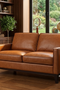 Samhara Top Grain Leather Love Seat - Chestnut