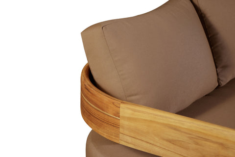 Eclipse Outdoor solid Teak Wood Sofa Set - light brown fabric