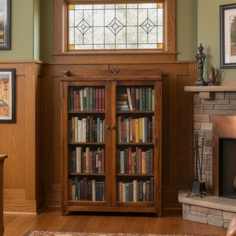 Pre-Order Mission Bookcase / Curio Cabinet - Walnut (W1)