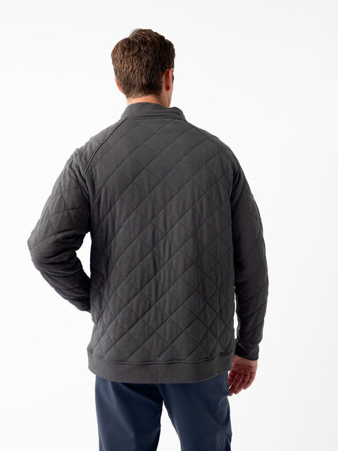 Men's Brushed Bamboo Quilted Snap Pullover