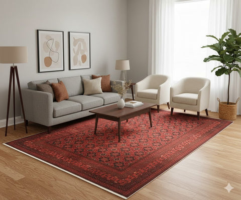 Terkaman Tribal Afghan Oriental Rug, size 3" 10" x 15' 6"  (C)