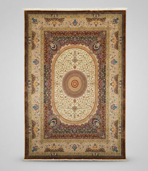 Exquisite 100% Silk Persian Design Rug – Elegant and Luxurious, size  9' 8" x 13' 3"