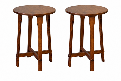 Arts and Crafts / Mission Style Oak Round End Table