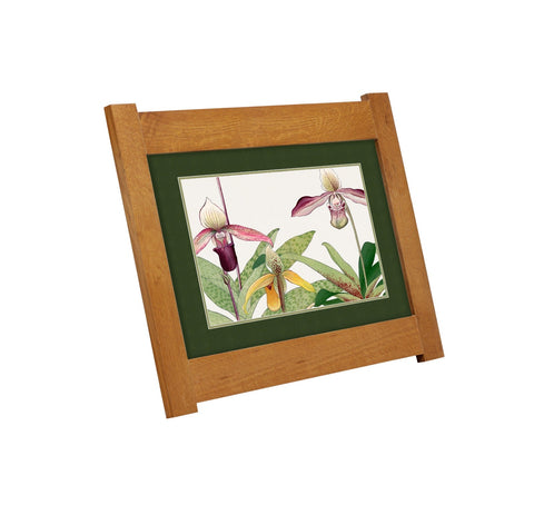 Arts & Crafts Mission Oak Framed Art with Serene River Landscape Michael's Cherry