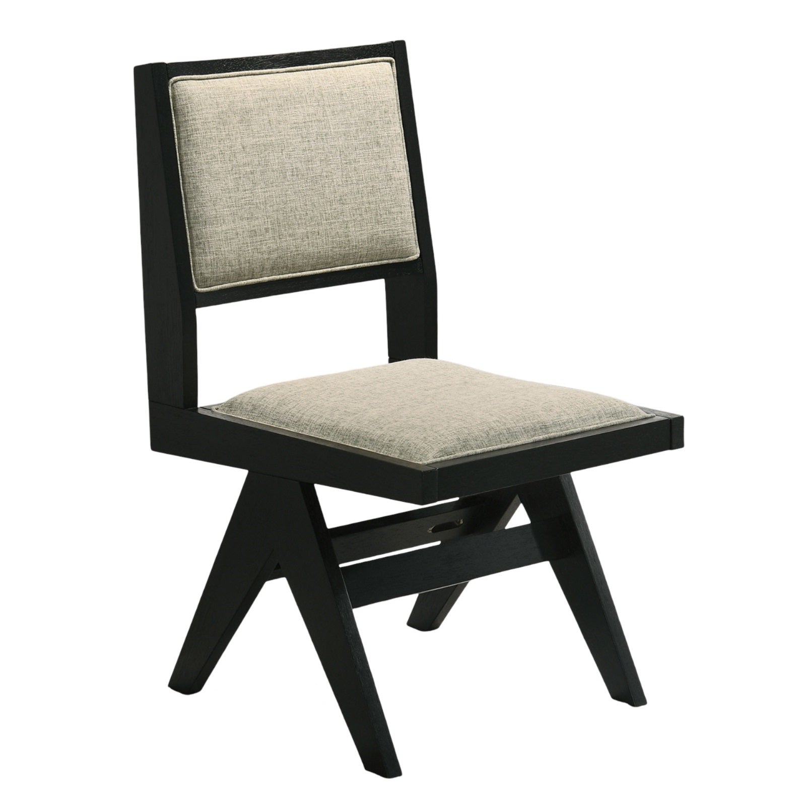 5-Piece Contemporary Round Dining Set with Black Pedestal Table & Light Gray Upholstered Chairs