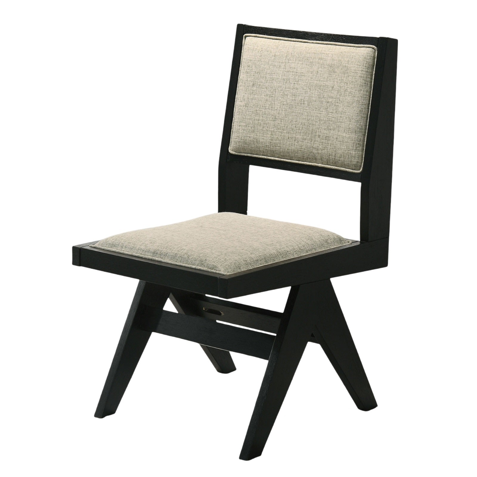5-Piece Contemporary Round Dining Set with Black Pedestal Table & Light Gray Upholstered Chairs