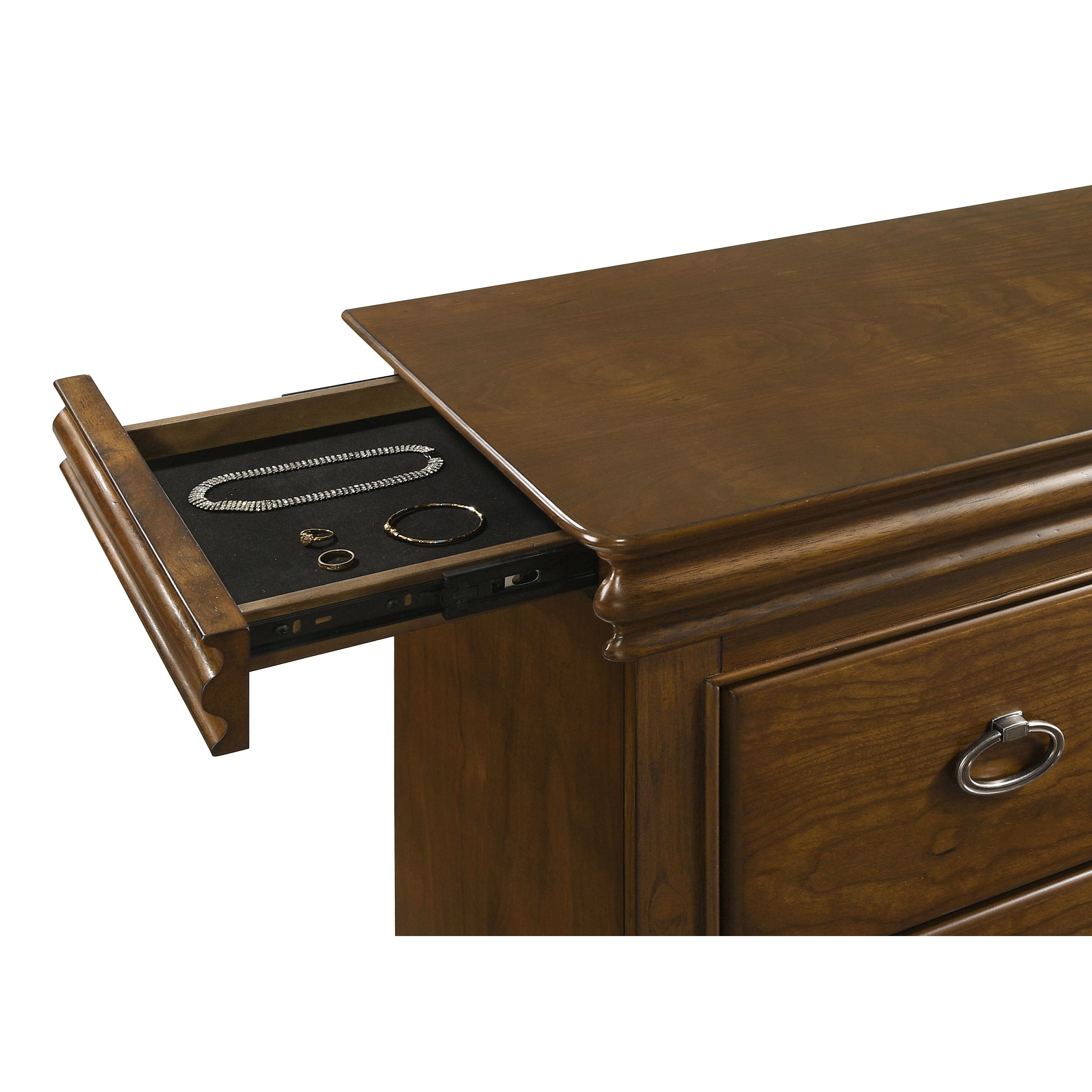 5-Piece Queen Bedroom Set with Upholstered Headboard, Dresser, Mirror, Chest &amp; Nightstand