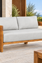 Paradiso Outdoor Solid Teak Wood Love seat - Light Gray Fabric