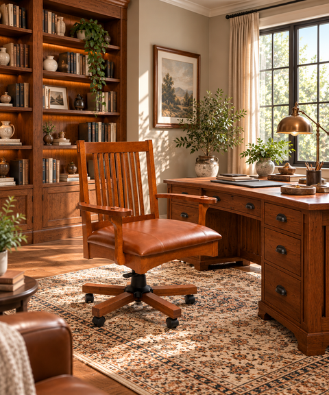 Arts and Crafts Mission Oak Office Chair