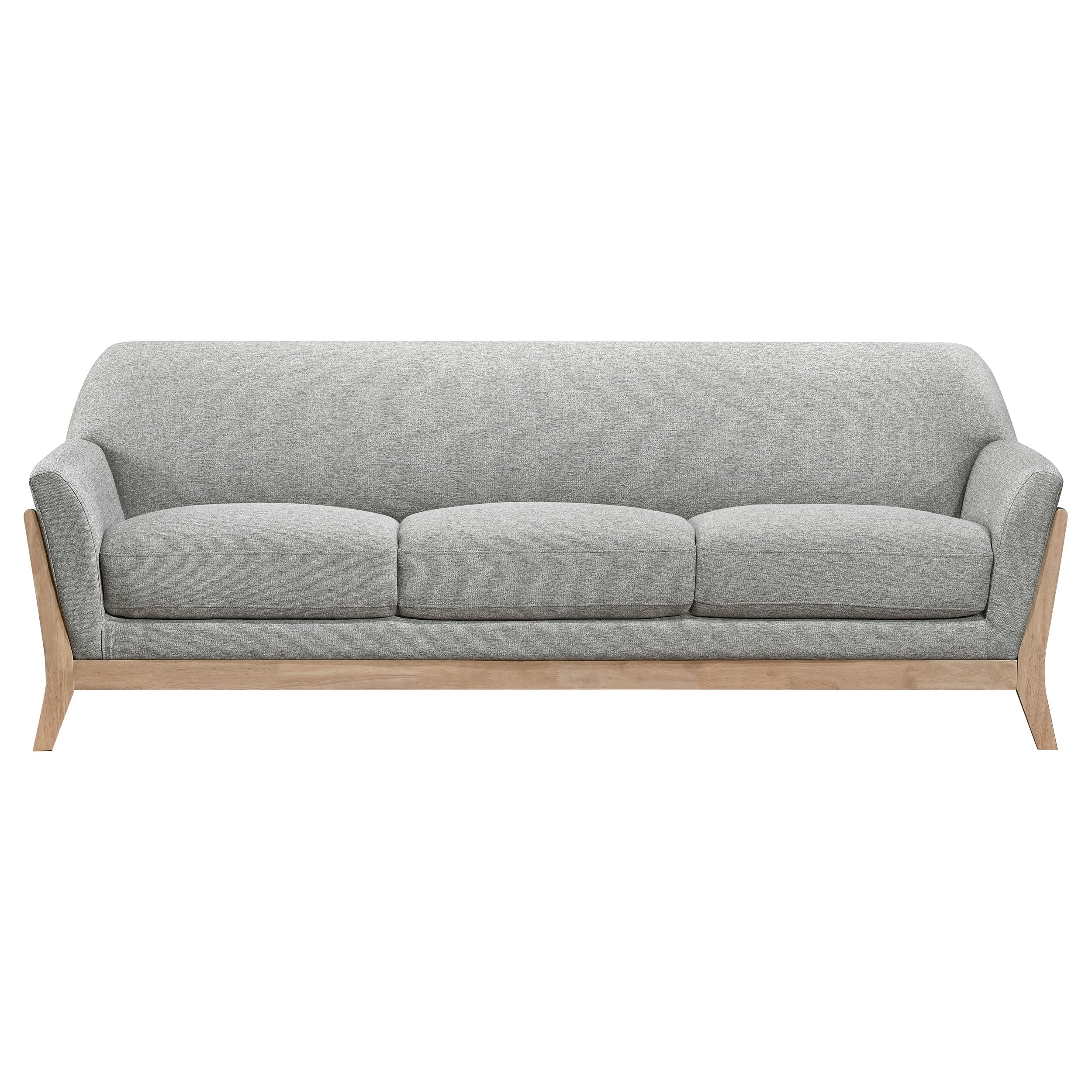 Vaughn 3-piece Fabric Upholstered Flared Arm Sofa Set Grey