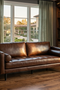 Philippe Top Grain Leather Sofa - Chocolate Brown