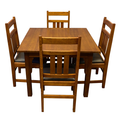 Mission Quarter Sawn White Oak Square Dining Table - Michael's Cherry (MC3)