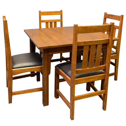 Mission Quarter Sawn White Oak Square Dining Table - Michael's Cherry (MC3)