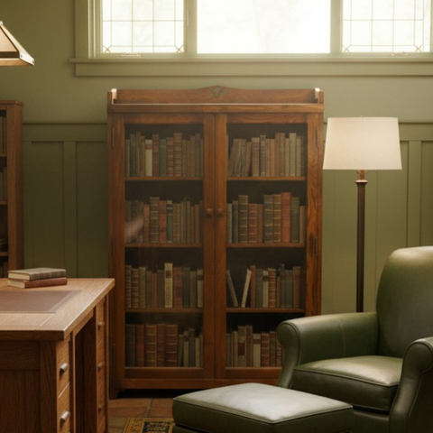 Pre-Order Mission Bookcase / Curio Cabinet - Walnut (W1)