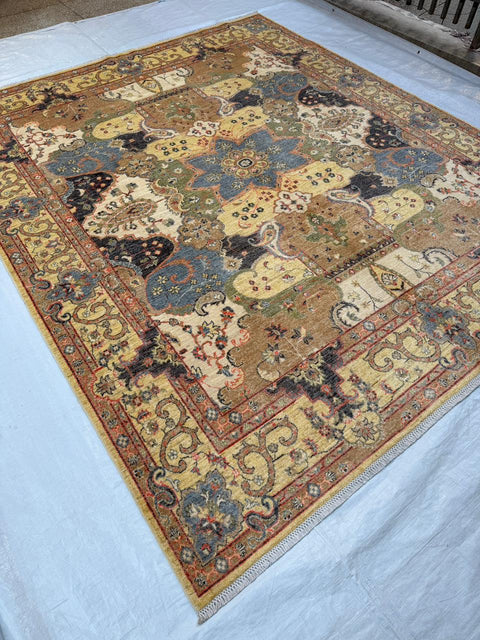 Hand-Knotted Vegetable Dye Bakhtiar Rug from Pakistan,  8' 3" x 9' 10"