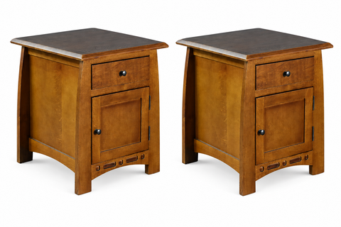 Mission White Oak 1 Drawer 1 Door Inlay End Table - Michael's Cherry