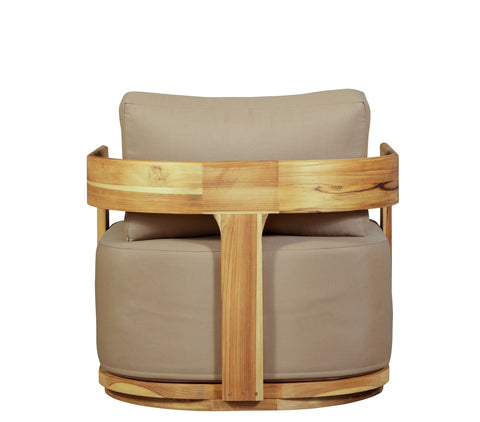 Eclipse Outdoor solid Teak Wood Sofa Set - light brown fabric