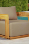 Eclipse Outdoor Solid Teak Wood  Chair - Light Brown Fabric