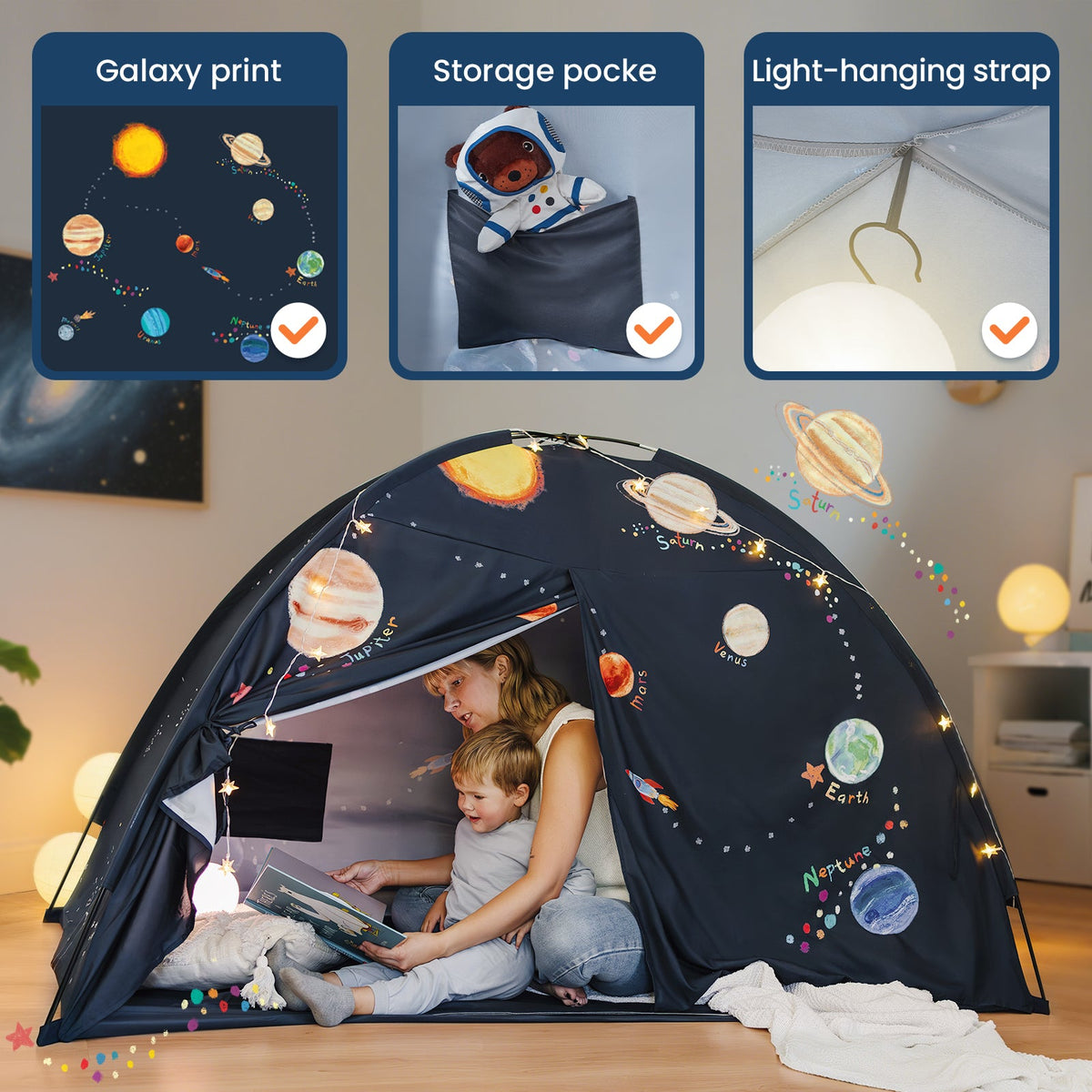 Tiny Land® Versatile Kids Bed Tent & Play Tent
