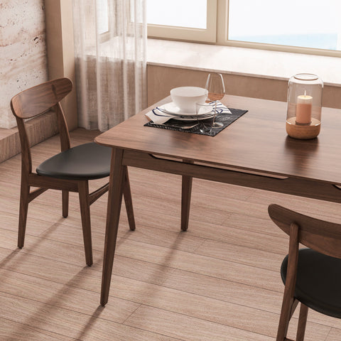 Isabella Mid Century Dining Table - Solid American Black Walnut