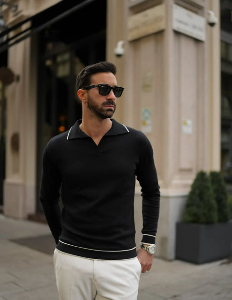 Men's Black Polo Sweater