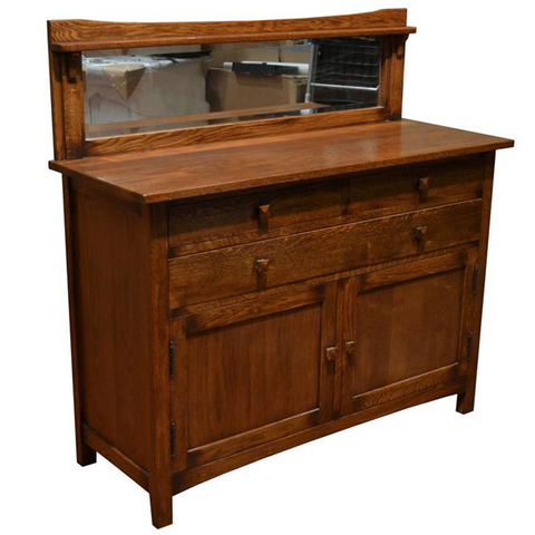 Pre-Order Mission Buffet Cabinet with Mirror - Dark - 50"