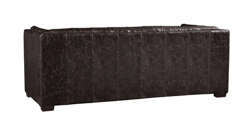 Tuxedo Leather Sofa - Dark Brown