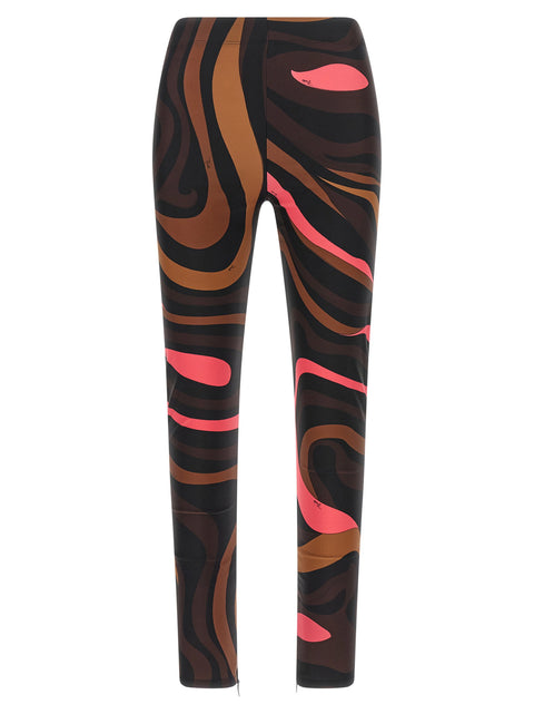 Emilio Pucci Brown Marmo Leggings