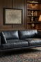 Venezia Industrial Modern Leather Sofa - Slate Leather