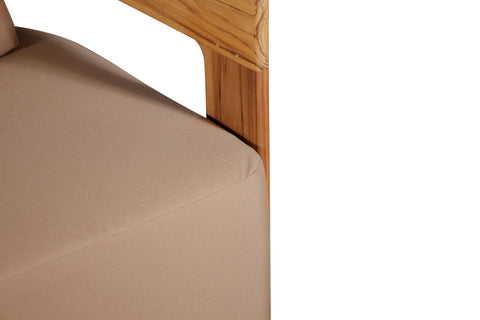Eclipse Outdoor Solid Teak Wood Love seat - Light Brown Fabric