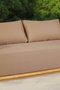 Eclipse Outdoor Solid Teak Wood Love seat - Light Brown Fabric