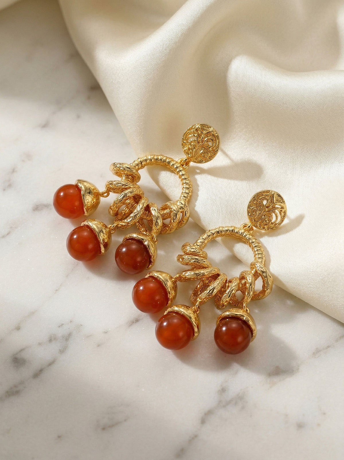 Vintage Fruit Charm Statement Earrings