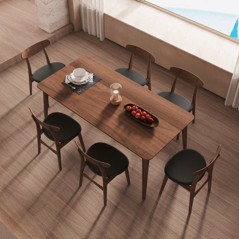Isabella Mid Century Dining Table - Solid American Black Walnut