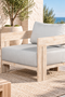 Paradiso Outdoor Solid Teak Wood Chair Natural look - Light Grey fabric