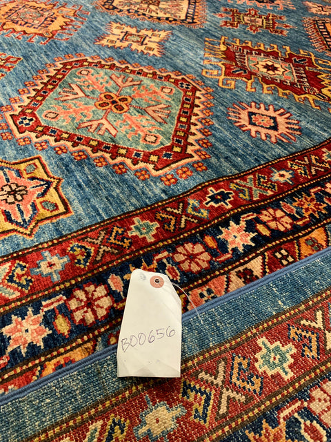 Hand-Knotted Vegetable Dye Kazak Rug from Pakistan, size 8' 9" x 11' 9"