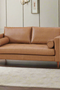 Alessandra Modern Contemporary Eco Leather Love Seat - Light Brown