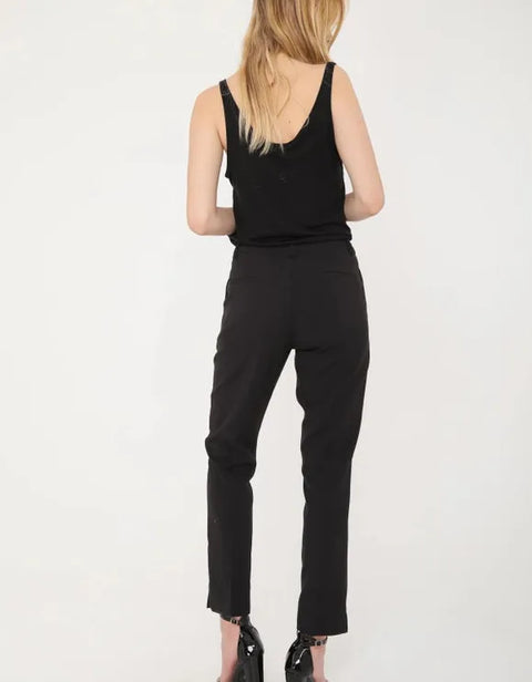 High Waist Cigarette Pants Black