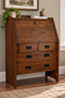 Arts and Crafts Mission Solid Oak Secretary Desk - Dark Brown