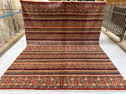 Hand-Knotted Vegetable Dye Bakhtiar Rug from Pakistan,  8' x 10'